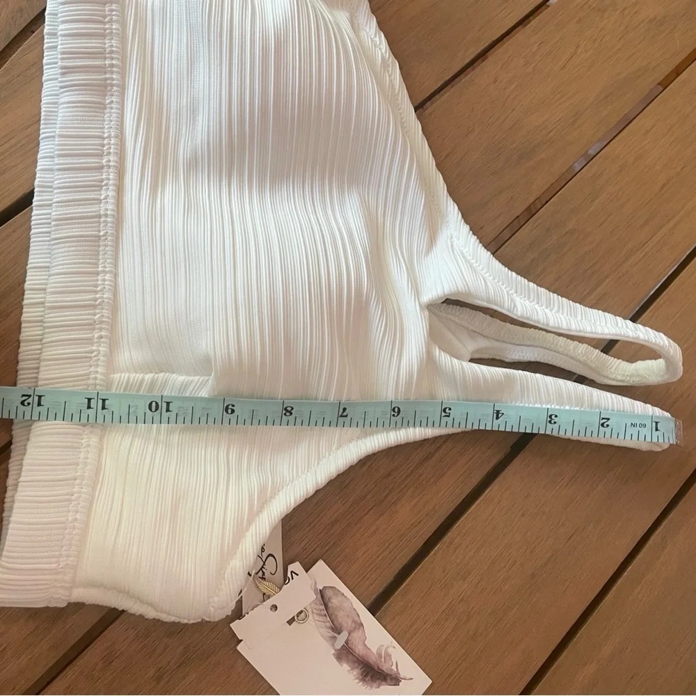 Jessica Simpson Ribbed One‎ Shoulder Swim Top Size XL NWT white